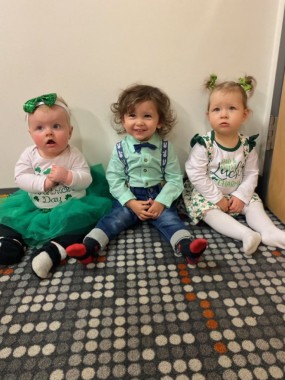 The young guy and girls looking good in Green.