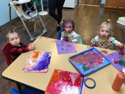 Making a mess in the Messy Room… don’t worry it all washes off.