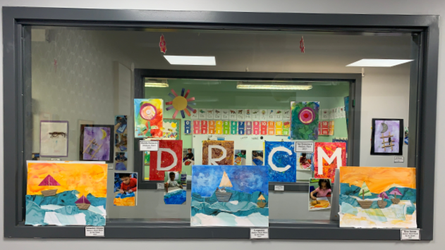 Windows full of Art from the 2021 Spring Art Fair