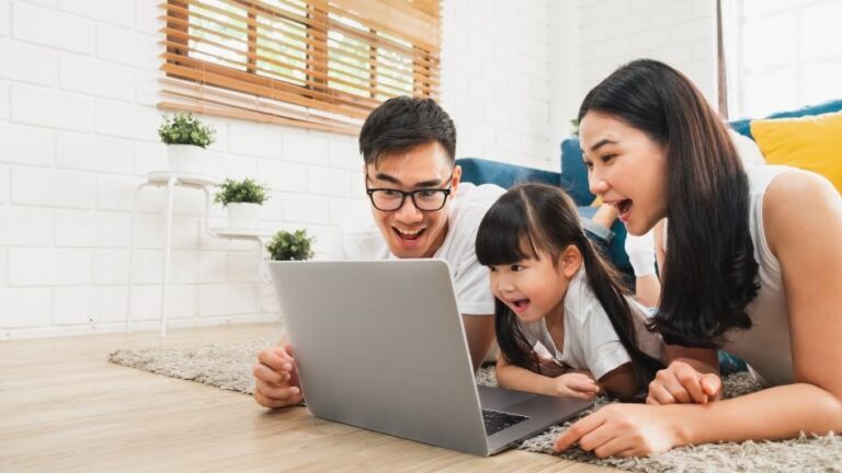 Speech Therapy Telehealth - Parents and Child learning from their telehealth session