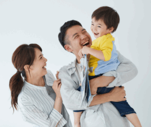 Happy Family smiling and celebrating