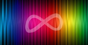 Autism Infinity Symbol displayed on a rainbow spectrum